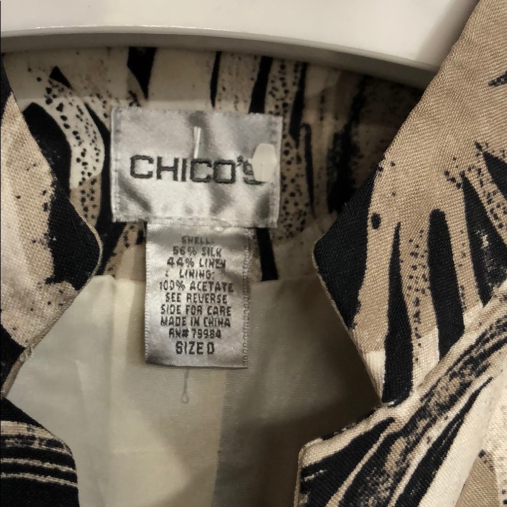 Chico’s Linen No Collar Silk & Linen Blazer 0 - Picture 2 of 3